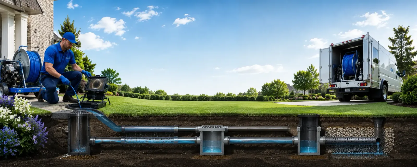 Outdoor drain cleaning information for Huggins, MO